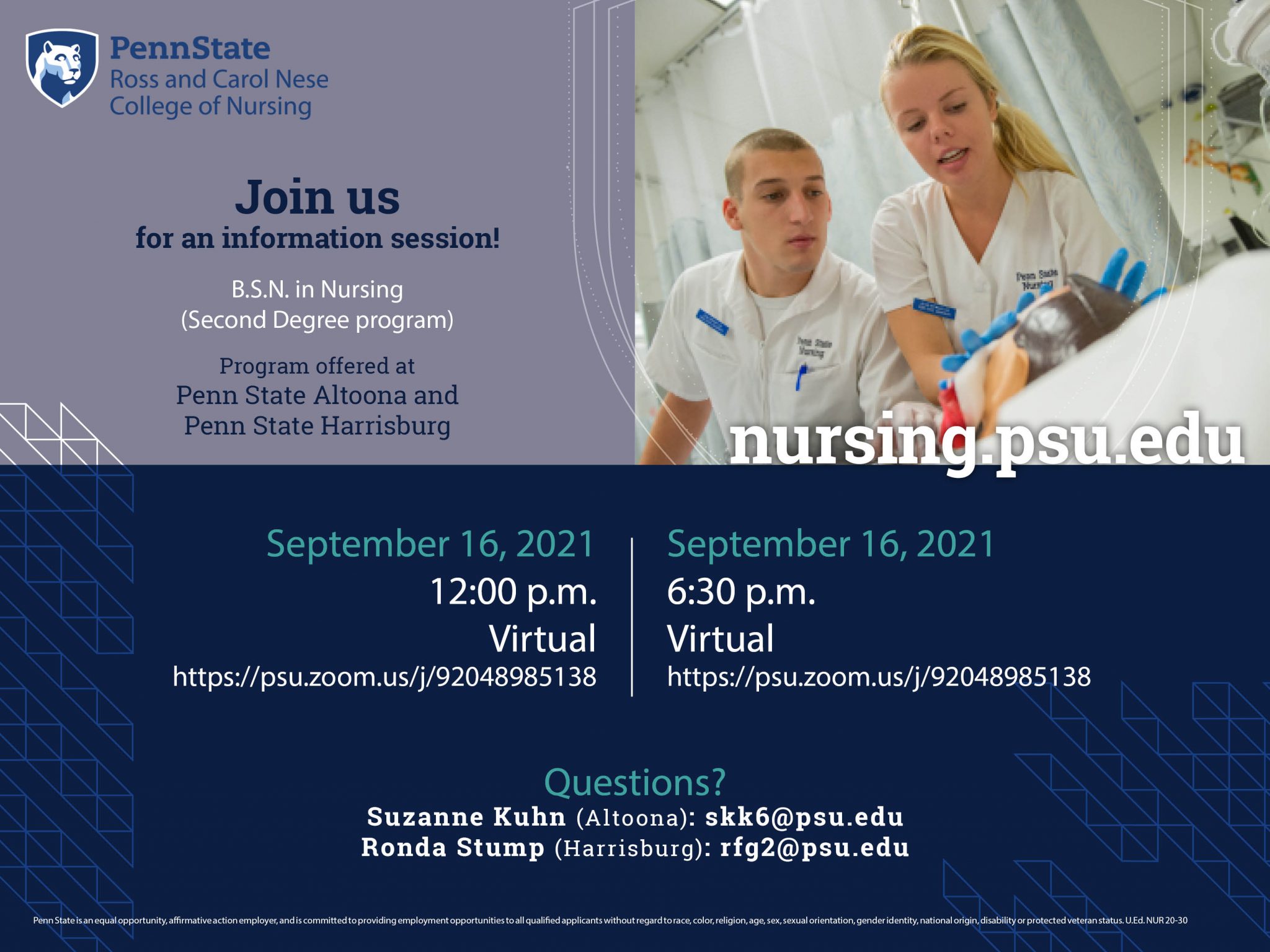 Info Session Second DegreePenn State Nursing